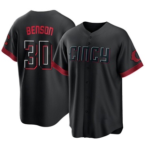 Men's Cincinnati Reds Will Benson Replica Black 2023 City Connect Jersey